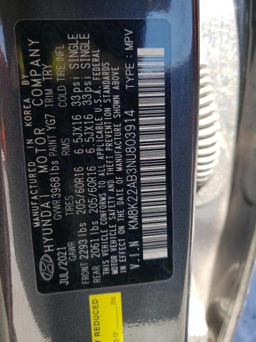 2022 HYUNDAI KONA SEL - KM8K22AB3NU803914