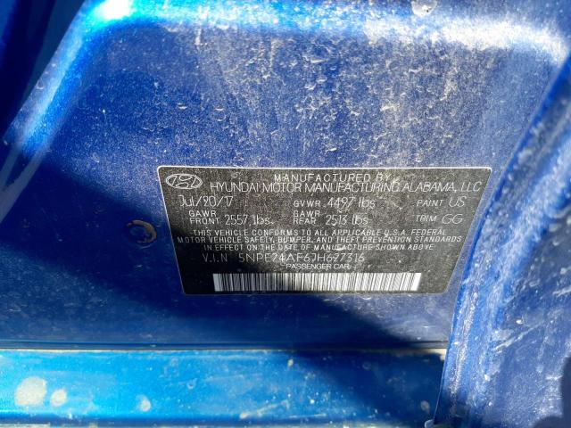 5NPE24AF6JH627316 Hyundai SONATA SE