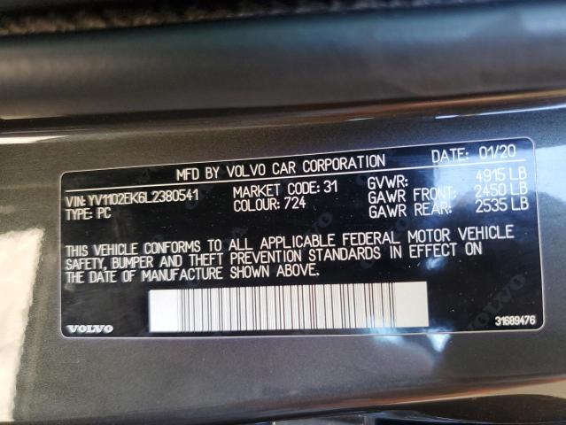 2020 VOLVO V60 T5 MOM YV1102EK6L2380541