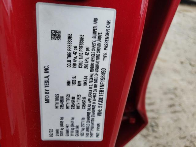 2022 TESLA MODEL 3 - 5YJ3E1EB1NF196490
