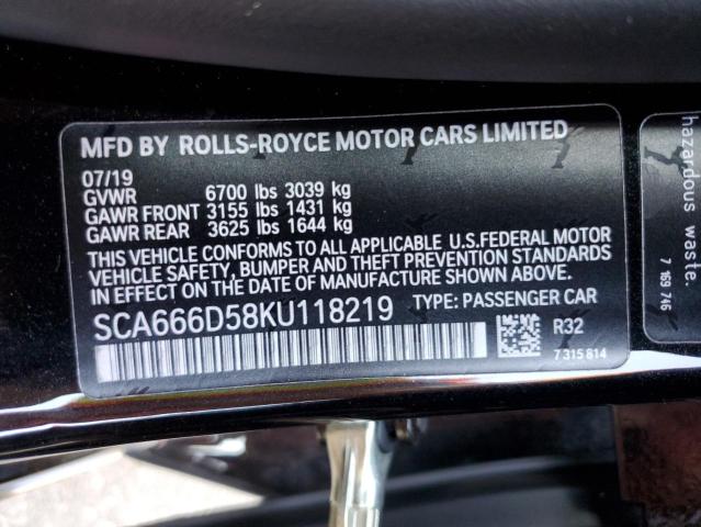 2019 ROLLS-ROYCE DAWN SCA666D58KU118219