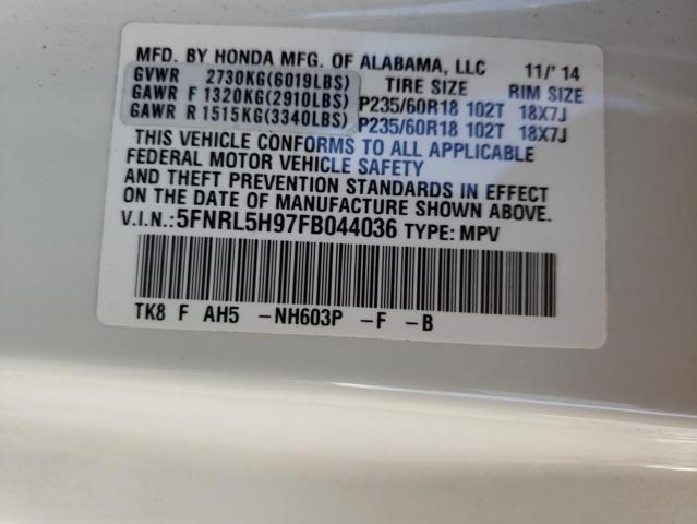 VIN 5FNRL5H97FB044036 2015 HONDA ODYSSEY no.10