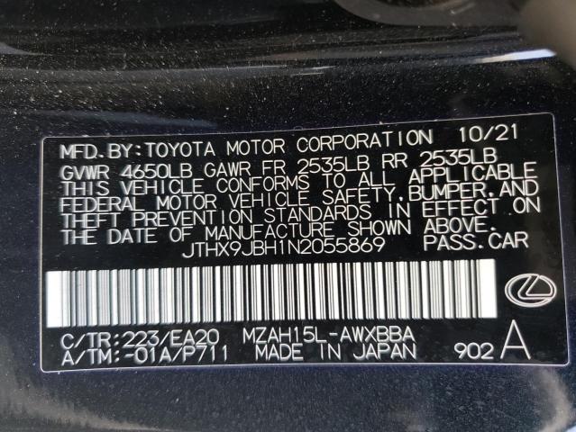 2022 LEXUS UX 250H BA JTHX9JBH1N2055869