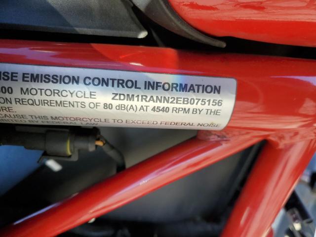 2014 DUCATI MONSTER 79 ZDM1RANN2EB075156