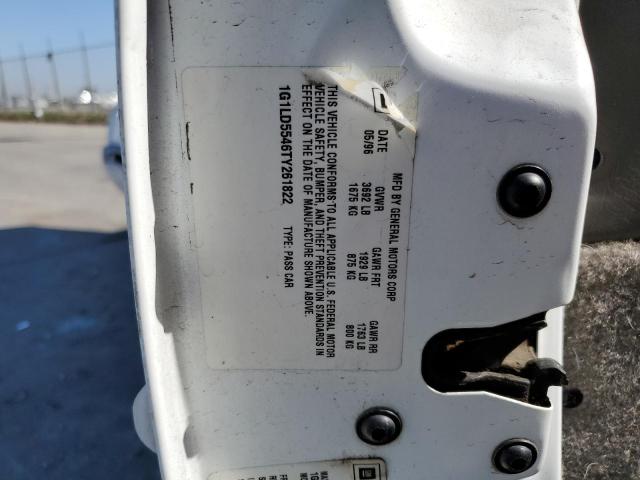 VIN: 1G1LD5546TY261822 Auction: COPART Lot: 61972892 Location: CA - SO SACRAMENTO VIN: 1G1LD5546TY261822 CHEVROLET CORSICA 1996 WHITE Photo 10