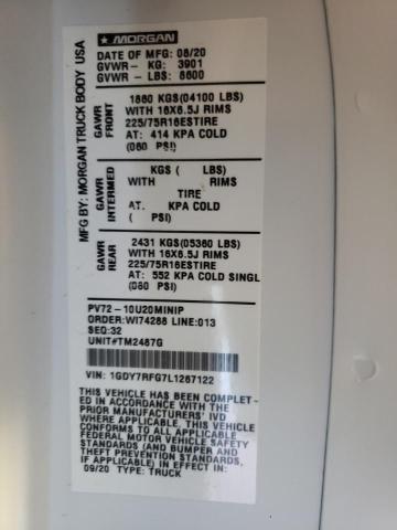 2020 GMC SAVANA CUT 1GDY7RFG7L1267122