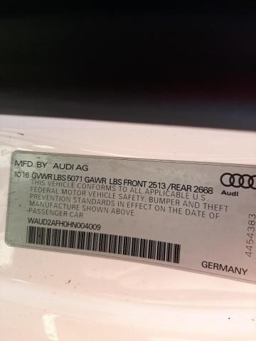 2017 AUDI A5 SPORT WAUD2AFH0HN004009