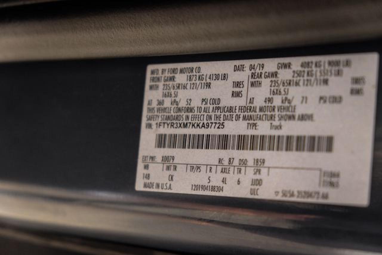 2019 Ford Transit T-250 VIN: 1FTYR3XM7KKA97725 Lot: 62615112