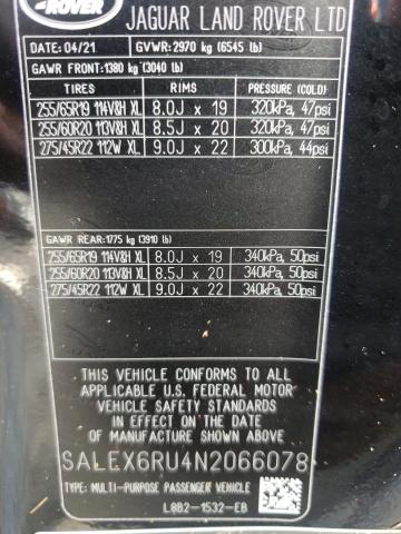 2022 LAND ROVER DEFENDER 9 SALEX6RU4N2066078