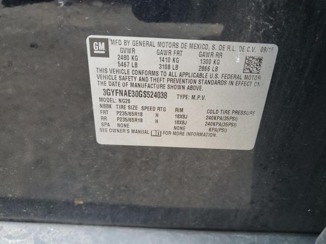 3GYFNAE30GS524038 Cadillac SRX