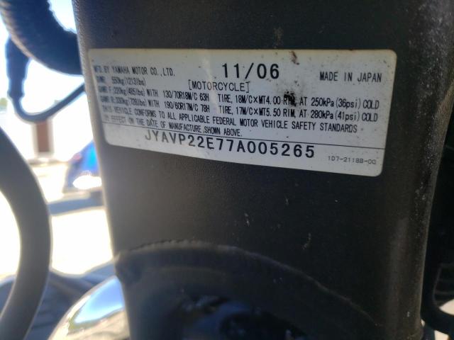2007 YAMAHA XV1900 CT JYAVP22E77A005265