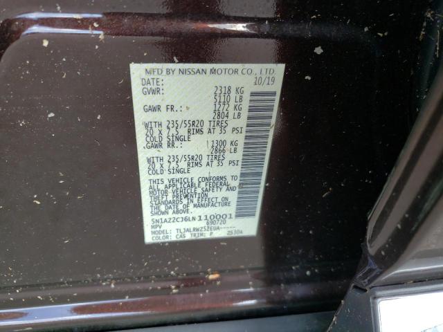 2020 NISSAN MURANO SL 5N1AZ2CJ6LN110001
