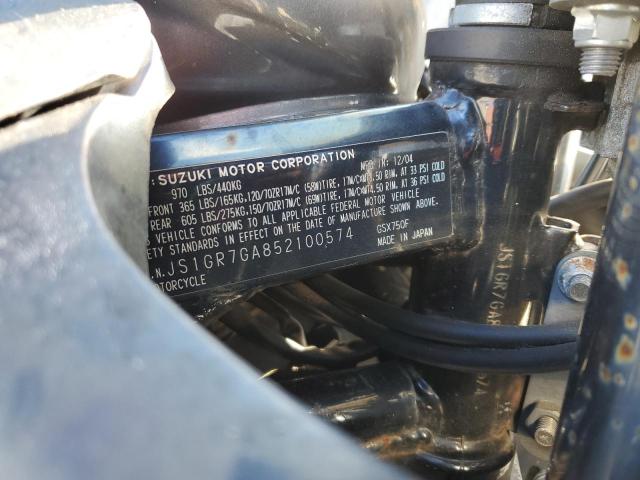 2005 SUZUKI GSX750 F JS1GR7GA852100574