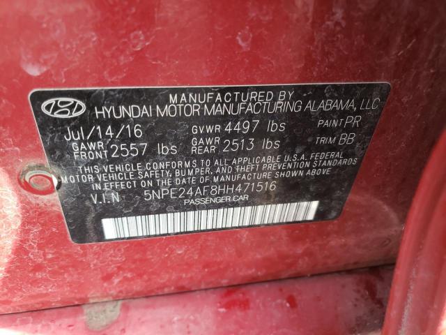 5NPE24AF8HH471516 Hyundai SONATA SE