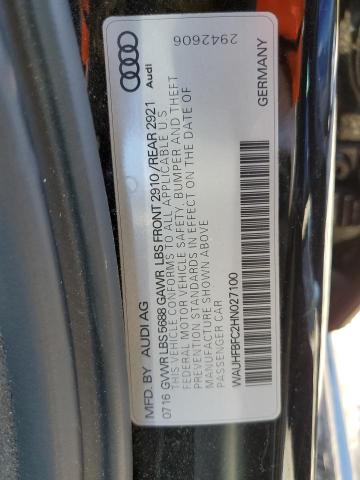 2017 AUDI S6 PRESTIG WAUHFBFC2HN027100