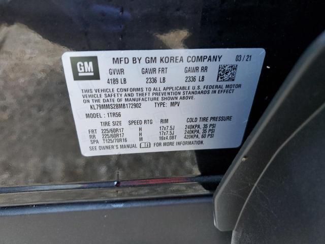 VIN KL79MMS28MB172902 2021 CHEVROLET TRAILBLZR no.10