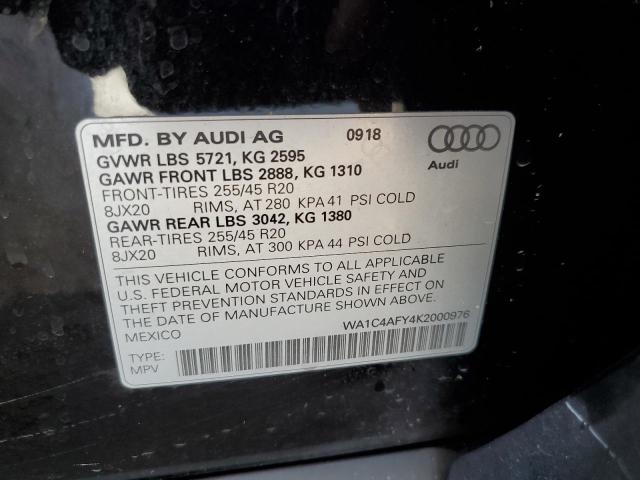 2019 AUDI SQ5 PRESTI WA1C4AFY4K2000976