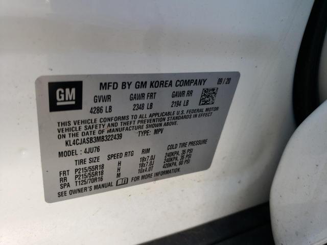 VIN KL4CJASB3MB322439 2021 BUICK ENCORE no.10