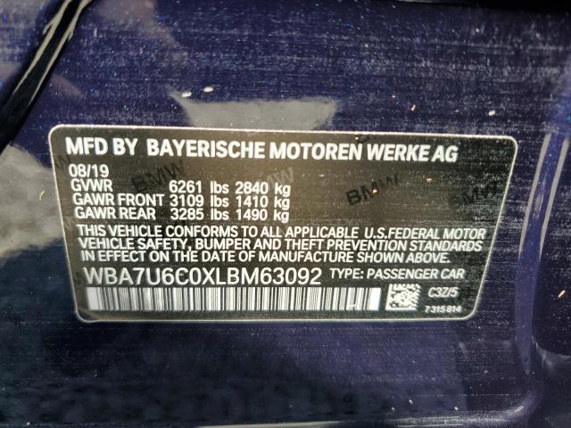 2020 BMW M760 XI WBA7U6C0XLBM63092