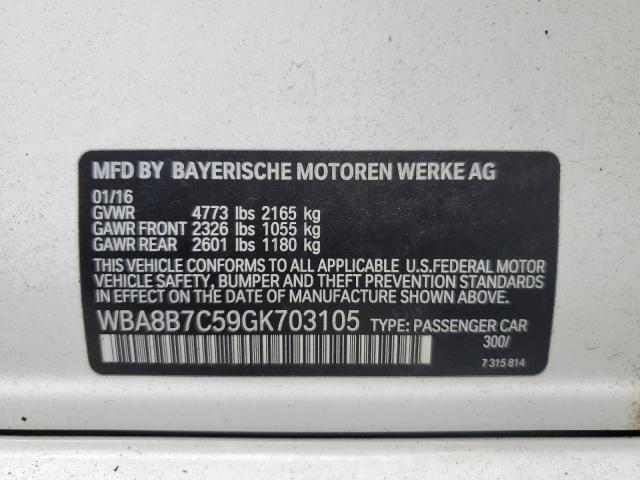 2016 BMW 340 XI WBA8B7C59GK703105