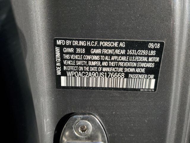 2018 PORSCHE 911 GT3 WP0AC2A90JS176668