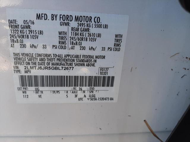 2016 LINCOLN MKX PREMIE 2LMTJ6JR5GBL72677