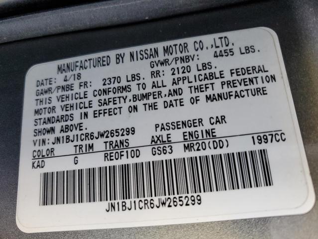 2018 NISSAN ROGUE SP JN1BJ1CR6JW265299