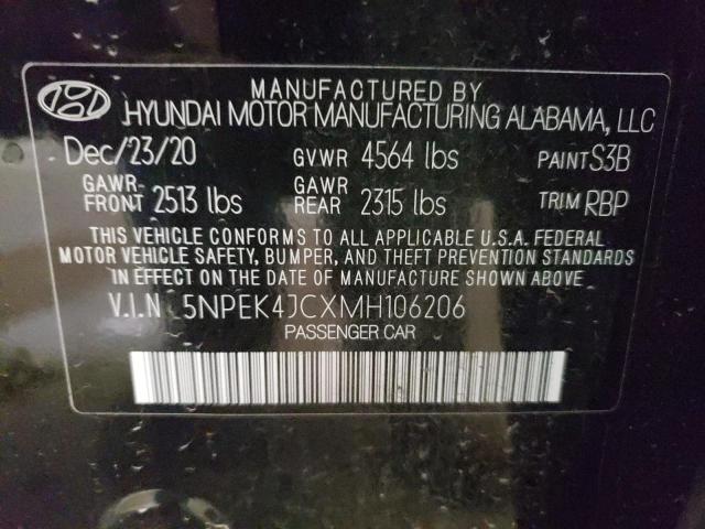 2021 HYUNDAI SONATA N L 5NPEK4JCXMH106206