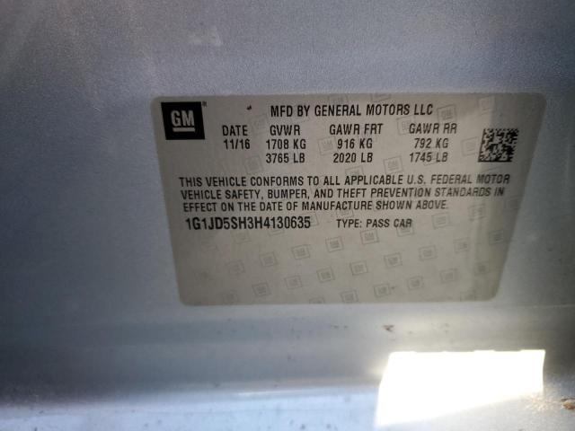2017 CHEVROLET SONIC LT - 1G1JD5SH3H4130635