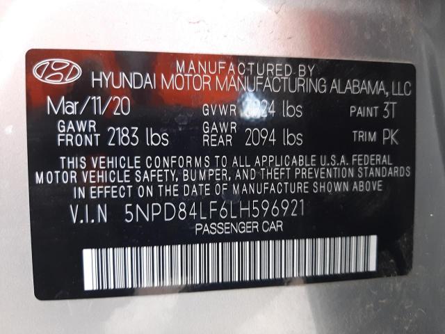 2020 HYUNDAI ELANTRA SE - 5NPD84LF6LH596921