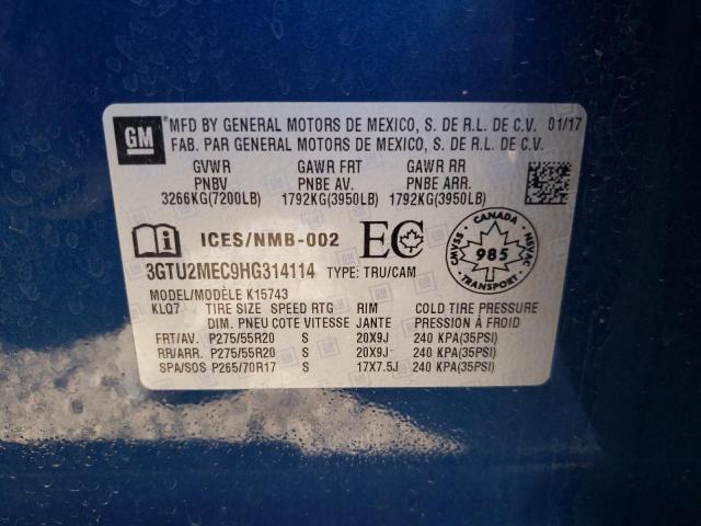3GTU2MEC9HG314114 GMC Sierra K1500 Sle