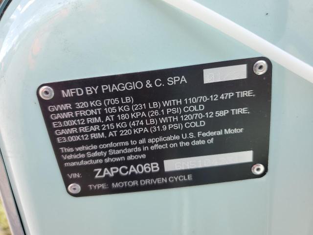 2022 PIAGGIO SCOOTER ZAPCA06B6N5104231