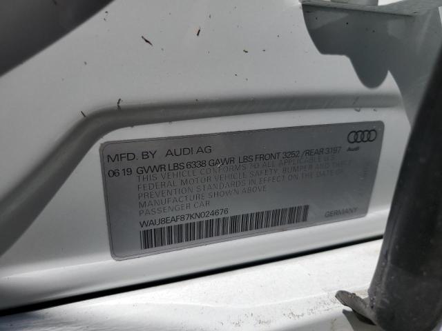 2019 AUDI A8 L WAU8EAF87KN024676