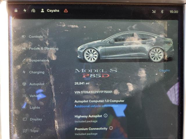 2015 TESLA MODEL S 85 5YJSA1H21FFP75001