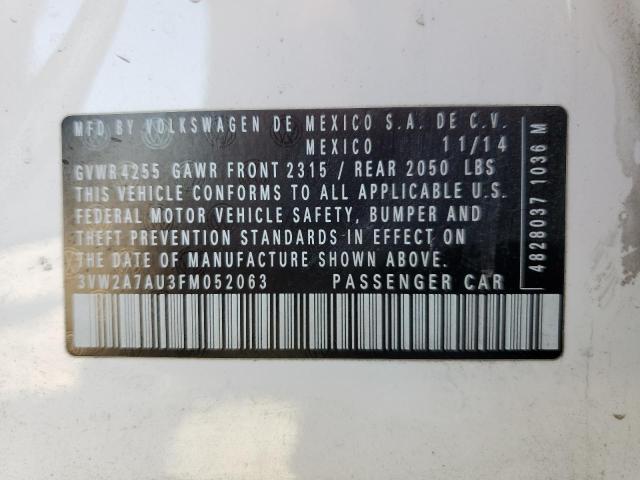 2015 VOLKSWAGEN GOLF TDI 3VW2A7AU3FM052063