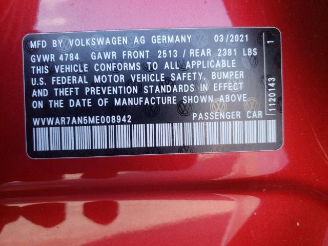 2021 VOLKSWAGEN ARTEON SE WVWAR7AN5ME008942