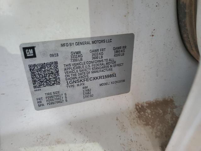 2019 CHEVROLET TAHOE SPEC 1GNSKFECXKR159851