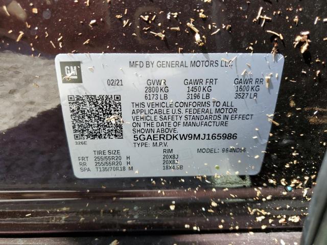 2021 BUICK ENCLAVE AV 5GAERDKW9MJ165986