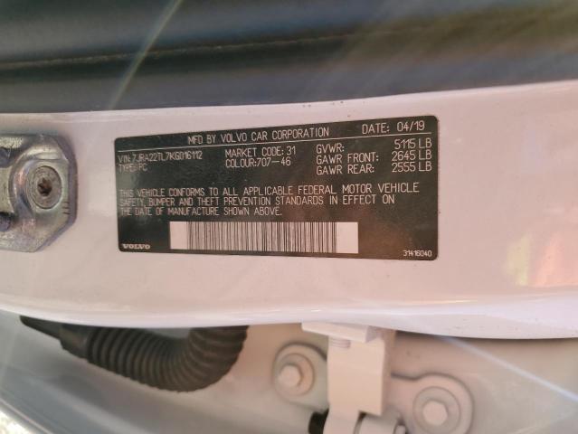 2019 VOLVO S60 T6 INS 7JRA22TL7KG016112