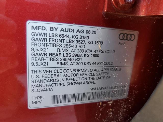 2020 AUDI SQ7 PREMIU WA1AWAF74LD011684