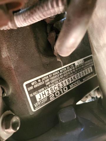 2010 HONDA VFR1200 F JH2SC6319AK000969