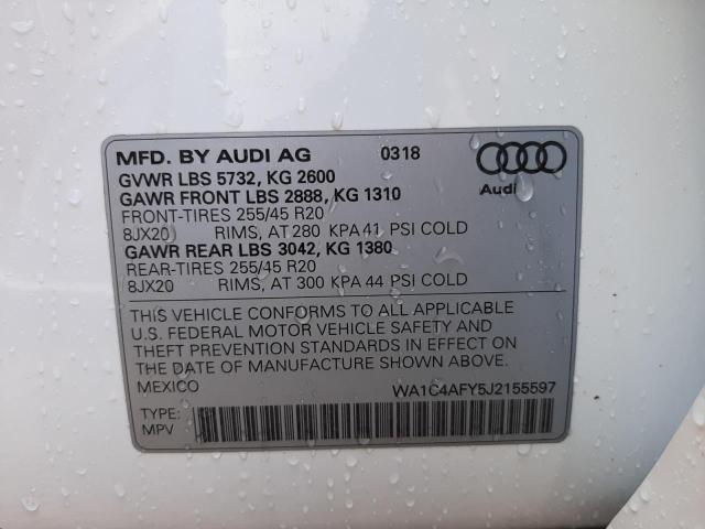 2018 AUDI SQ5 PRESTI WA1C4AFY5J2155597