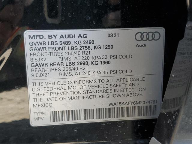 2021 AUDI Q5 SPORTBA WA15AAFY6M2074761