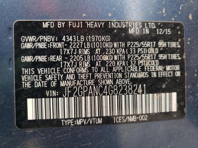 JF2GPANC4G8238241 Subaru Crosstrek Limited