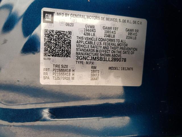 2020 CHEVROLET TRAX PREMI 3GNCJMSB1LL289078