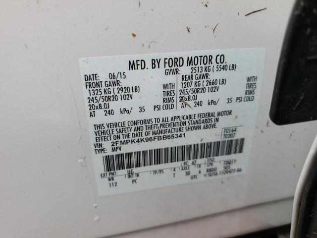 2FMPK4K96FBB65341 2015 FORD EDGE, photo no. 10