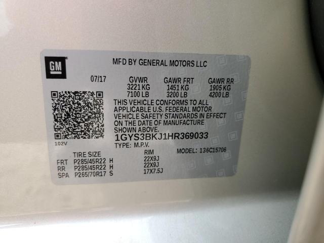 2017 CADILLAC ESCALADE L - 1GYS3BKJ1HR369033