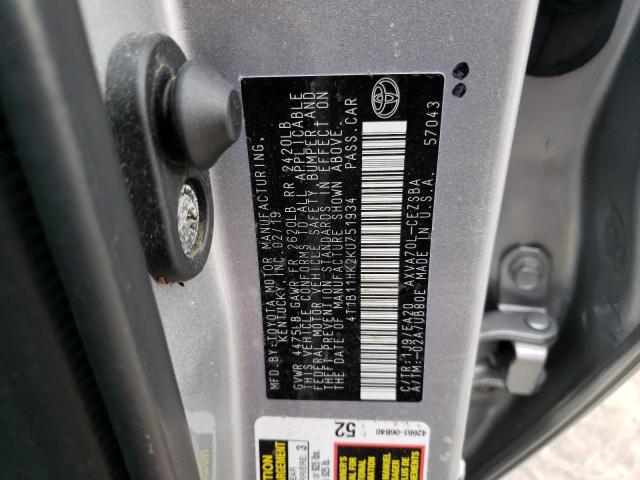 2019 TOYOTA CAMRY 4D 2 4T1B11HK2KU751934
