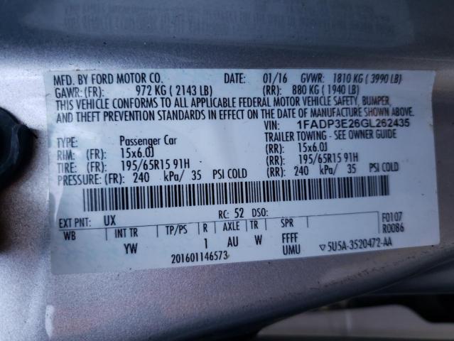 1FADP3E26GL262435 Ford FOCUS S
