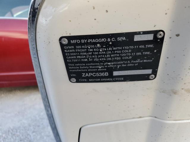 2018 PIAGGIO SCOOTER ZAPC536B3J5102985